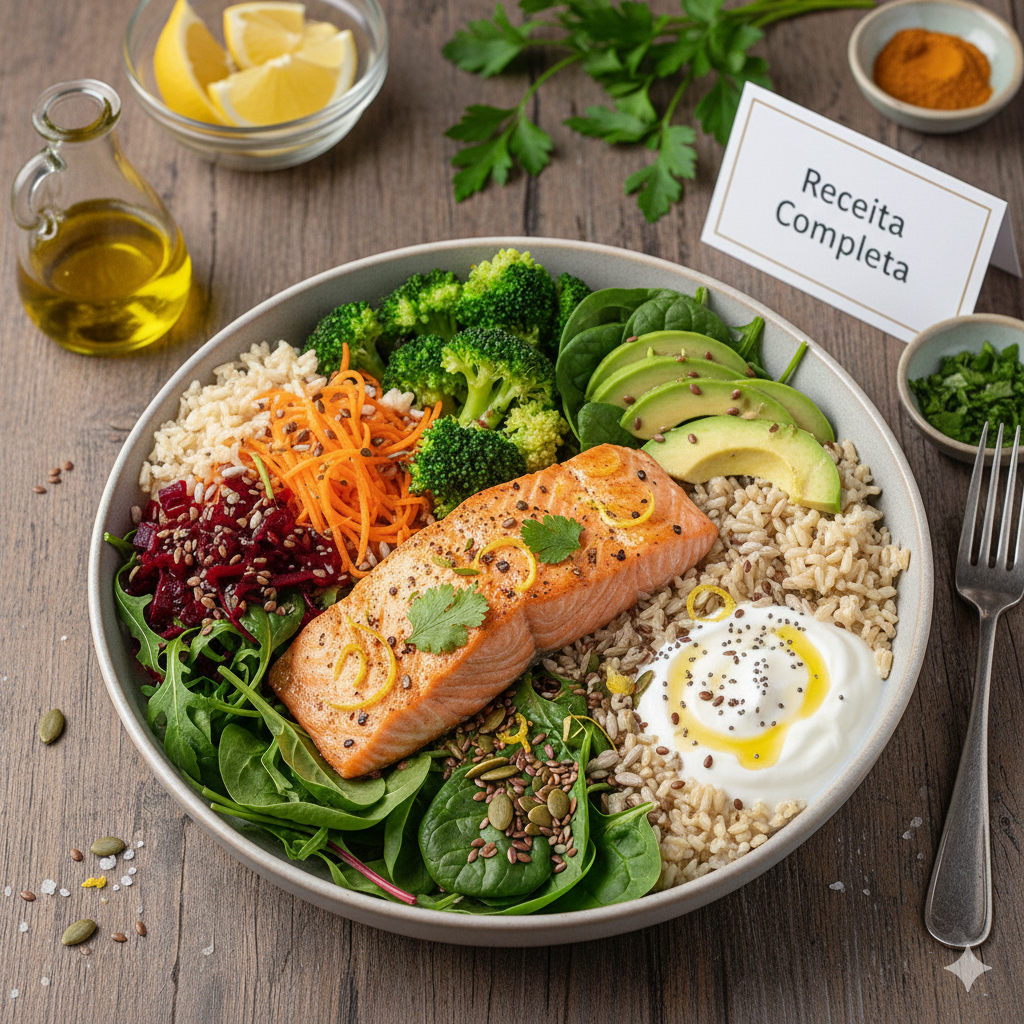 Almoço saudável que melhora o intestino, regula a microbiota e aumenta sua energia para o resto do dia