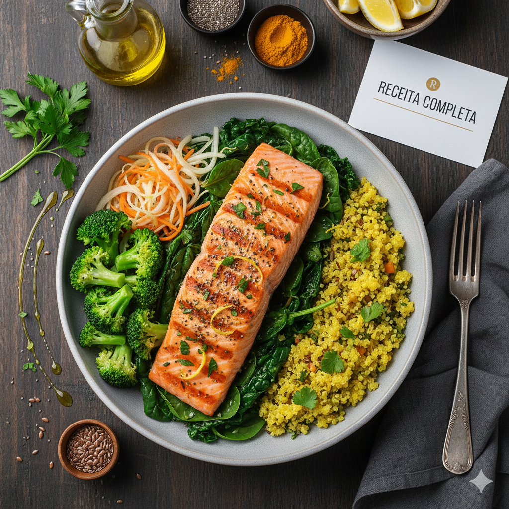 Jantar saudável anti-inflamatório para melhorar digestão